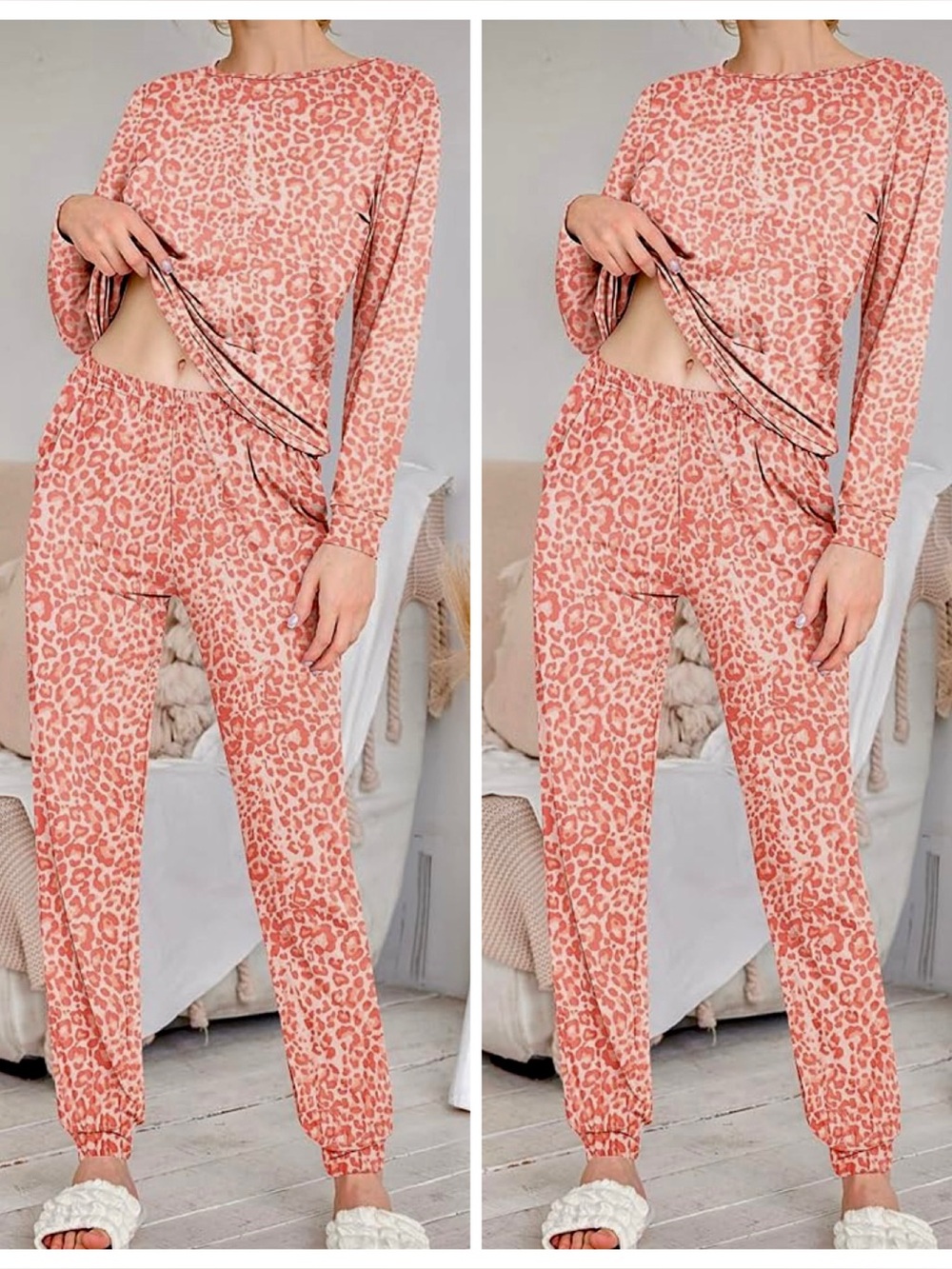 Women’s “Ekouaer” Leopard Print Pajama Set | #D23